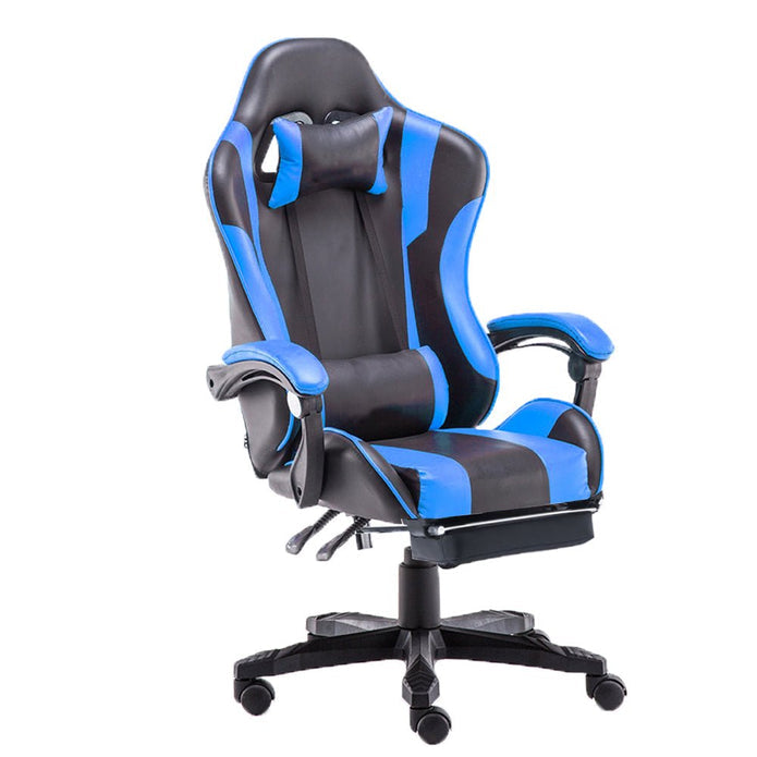 Gaming Chair Office Computer Seating Racing PU Executive Racer Recliner Large Black White - Cosy Abode