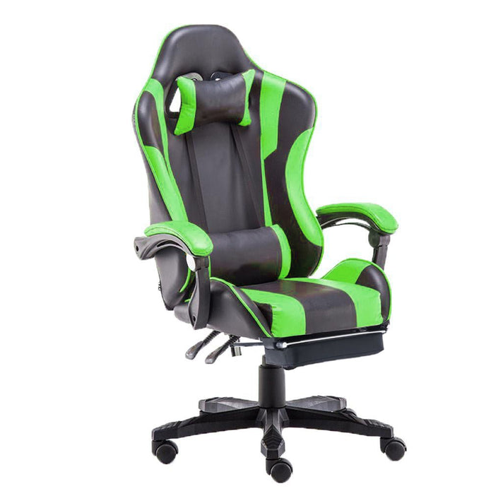 Gaming Chair Office Computer Seating Racing PU Executive Racer Recliner Large Black White - Cosy Abode