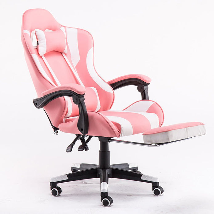Gaming Chair Office Computer Seating Racing PU Executive Racer Recliner Large Black White - Cosy Abode