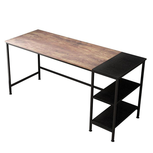 Computer Table Desk Book Storage Student Study Home Office Workstation Vintage Oak Finish - Cosy Abode