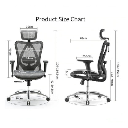 Sihoo M57 Ergonomic Office Chair, Computer Chair Desk Chair High Back Chair Breathable,3D Armrest and Lumbar Support Grey without Footrest - Cosy Abode