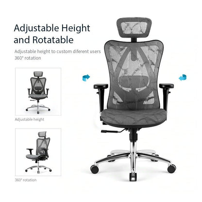 Sihoo M57 Ergonomic Office Chair, Computer Chair Desk Chair High Back Chair Breathable,3D Armrest and Lumbar Support Black with Footrest - Cosy Abode