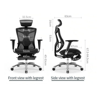Sihoo Ergonomic Office Chair V1 4D Adjustable High-Back Breathable With Footrest And Lumbar Support Black - Cosy Abode