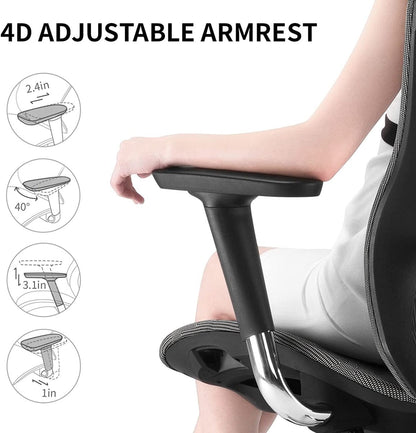 Sihoo Ergonomic Office Chair V1 4D Adjustable High-Back Breathable With Footrest And Lumbar Support Black - Cosy Abode