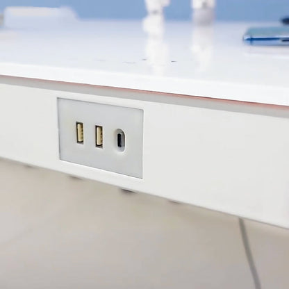 Standing Desk Electric Height Adjustable Sit Stand Toughened Glass Top Single Motor Wireless Charger - Cosy Abode