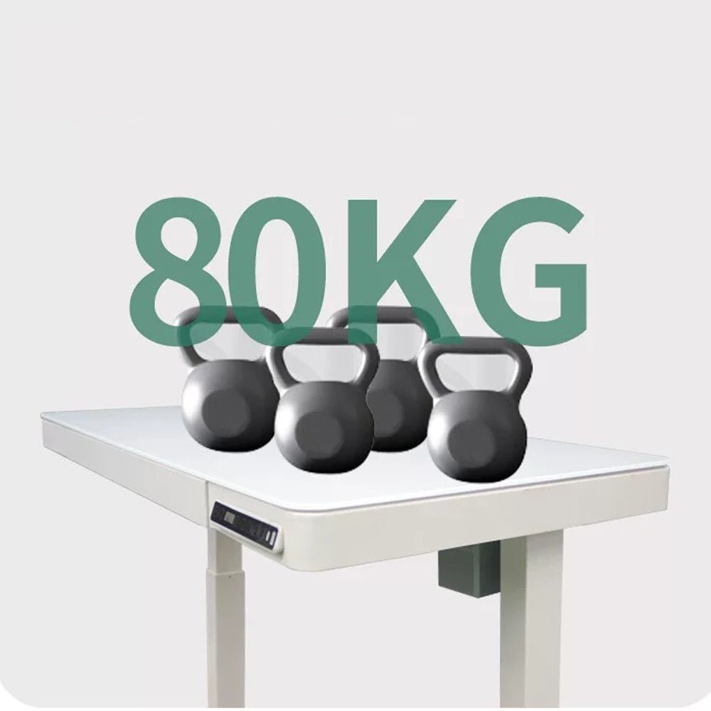 Standing Desk Electric Height Adjustable Sit Stand Toughened Glass Top Single Motor Wireless Charger - Cosy Abode