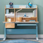 Solid Rubber Wood Height Adjustable Children Kids Ergonomic Blue Study Desk Only 120cm AU - Cosy Abode