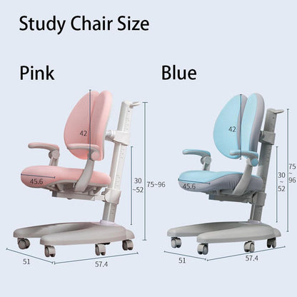 Solid Rubber Wood Height Adjustable Children Kids Ergonomic Pink Study Desk Chair 120cm AU - Cosy Abode