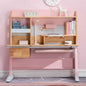 Solid Rubber Wood Height Adjustable Children Kids Ergonomic Pink Study Desk Only 120cm AU - Cosy Abode