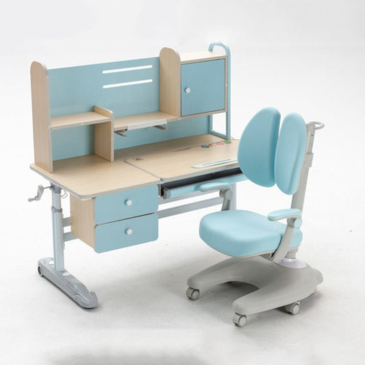 Height Adjustable Children Kids Ergonomic Study Desk Chair Set 120cm Blue AU - Cosy Abode