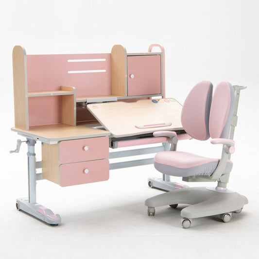 Height Adjustable Children Kids Ergonomic Study Desk Chair Set 120cm Pink AU - Cosy Abode