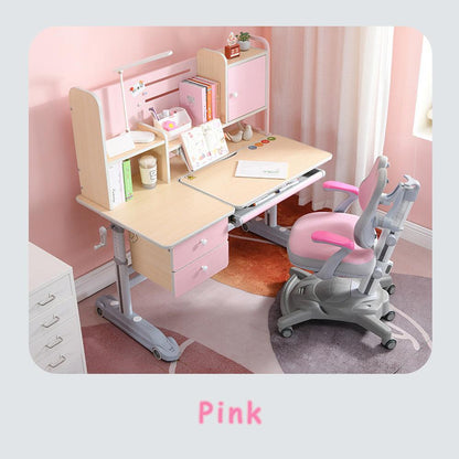Height Adjustable Children Kids Ergonomic Study Desk Chair Set 120cm Pink AU - Cosy Abode