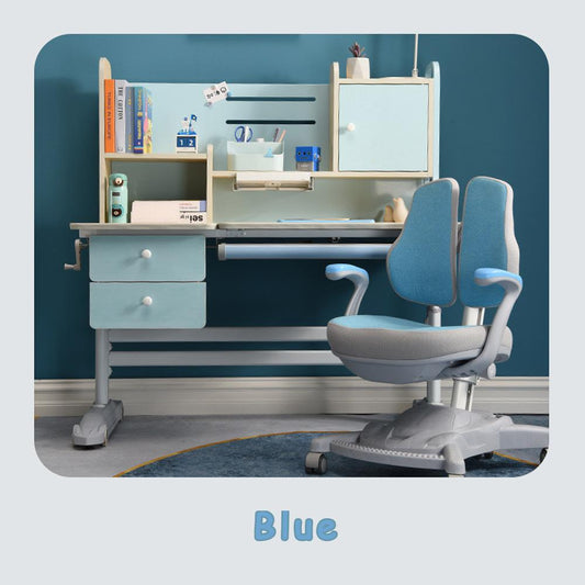 Height Adjustable Children Kids Ergonomic Study Desk Chair Set 120cm Blue AU - Cosy Abode