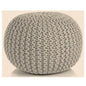 Braided Ottoman Pouffe Footstool Hand Knitted (Beige) - Cosy Abode