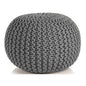 Braided Ottoman Pouffe Footstool Hand Knitted (Grey) - Cosy Abode