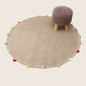 Kids Hand Knitted Cotton Braided Foot Rest Sitting Stool Ottoman (Rose Pink) - Cosy Abode