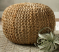 Braided Ottoman Jute Pouffe Footstool Hand Knitted - Cosy Abode