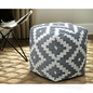 Vintage Geometric Pouf Cotton Printed Footstool Ottoman Pouffe Cover 55 cm X 45 - Cosy Abode