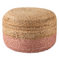 Ombre Hand Braided Jute Cotton Pouf Ottoman 50 x 35 cm (Pink) - Cosy Abode