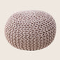 Braided Ottoman Pouffe Footstool Hand Knitted (Blush Pink) - Cosy Abode