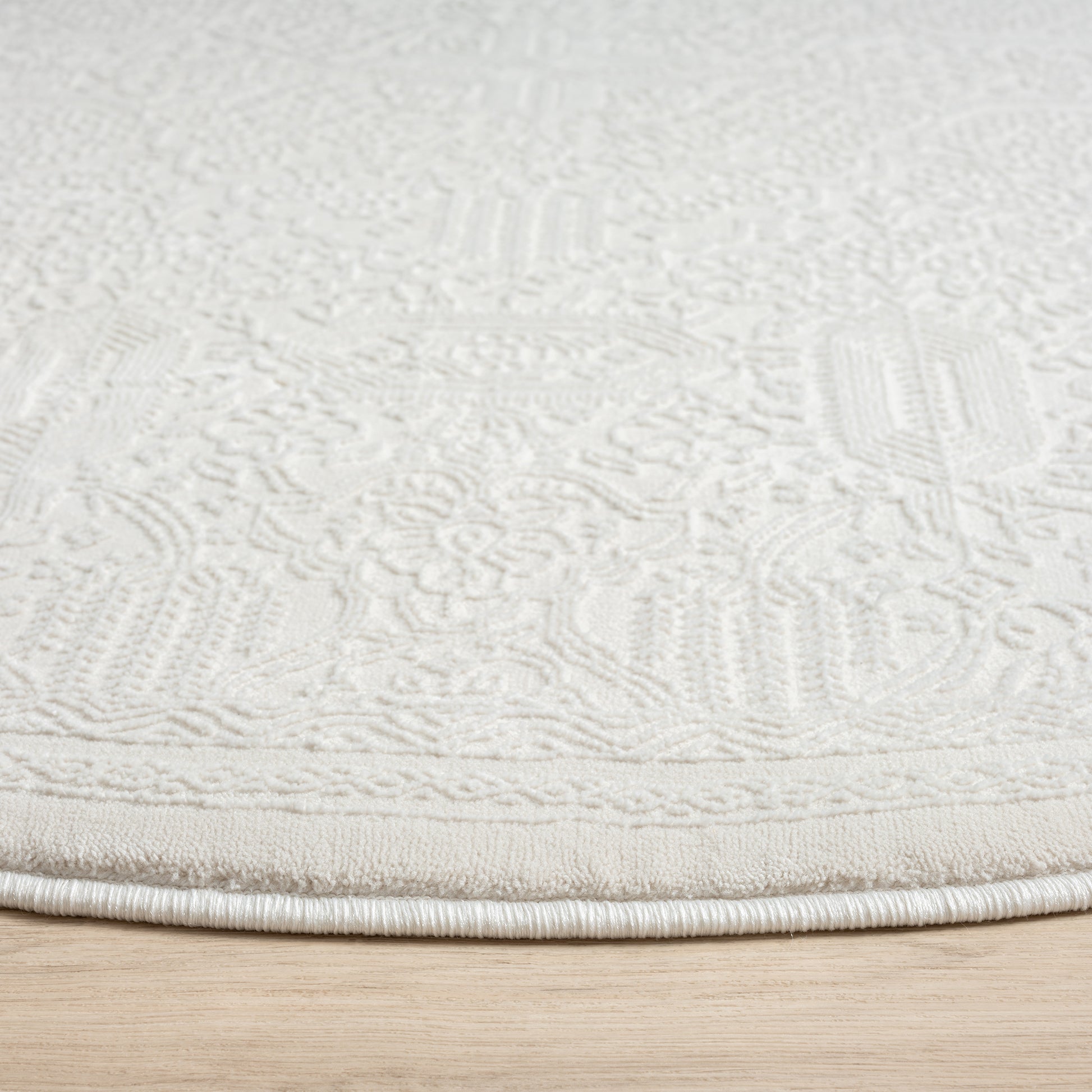 Grande Jacquard Rug - Ivory - 120x170 - Cosy Abode