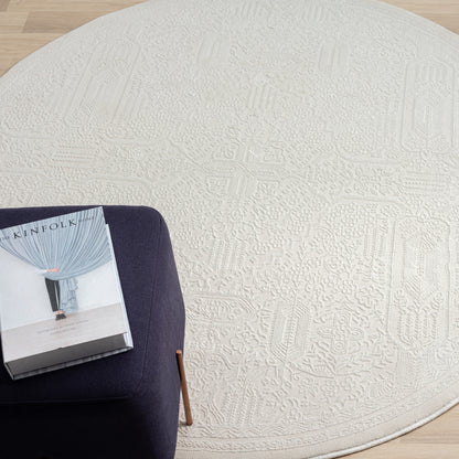 Grande Jacquard Rug - Ivory - 160x230 - Cosy Abode