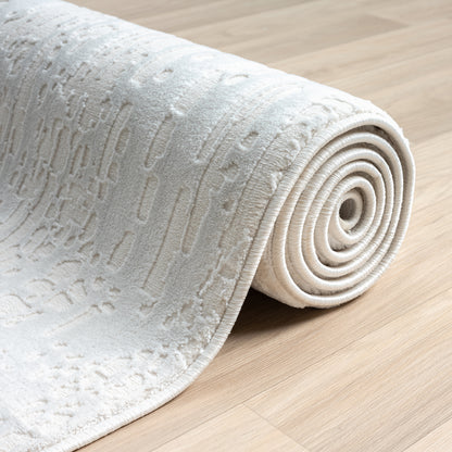 Grande Jacquard Rug - Pearl - 240x330 - Cosy Abode