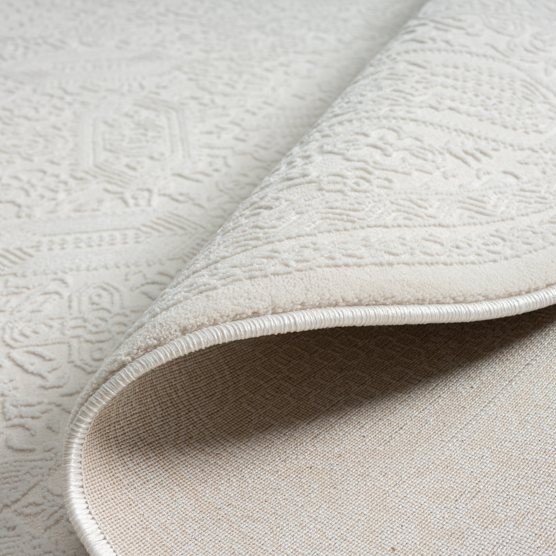 Grande Jacquard Rug - Ivory - 300x400 - Cosy Abode
