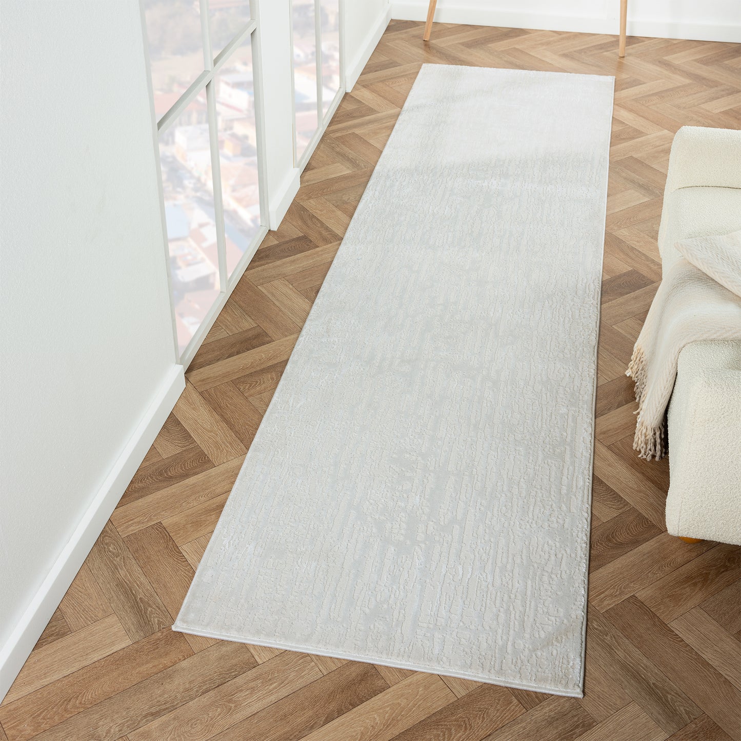 Grande Jacquard Rug - Pearl - 300x400 - Cosy Abode