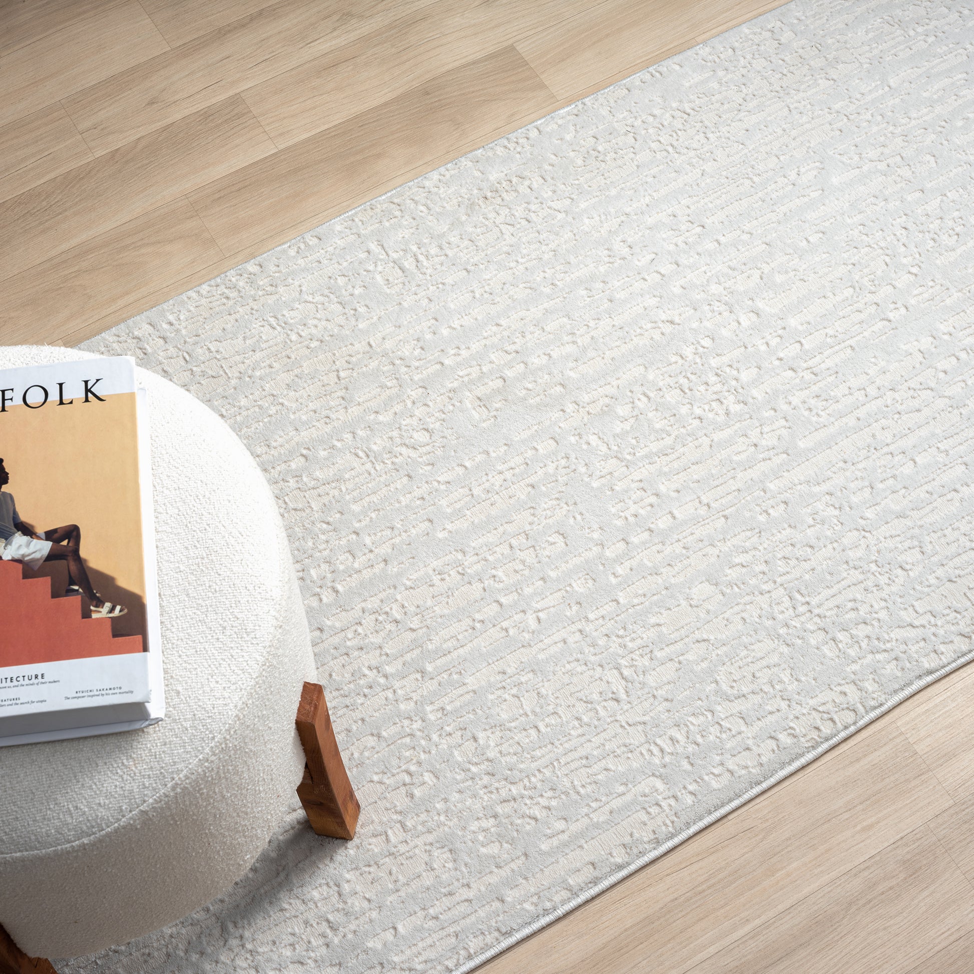 Grande Jacquard Rug - Pearl - 80x300 - Cosy Abode