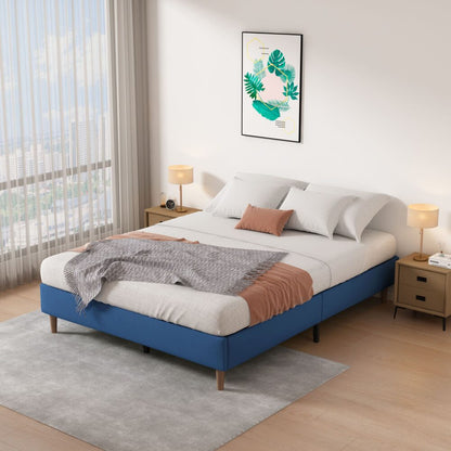 Velvet Blue Bed Frame – Double - Cosy Abode
