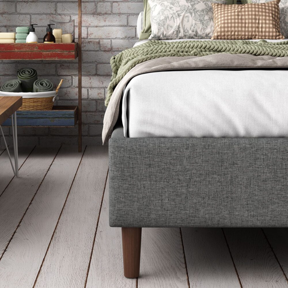 Bed Frame Mattress Foundation (Dark Grey) – Queen - Cosy Abode