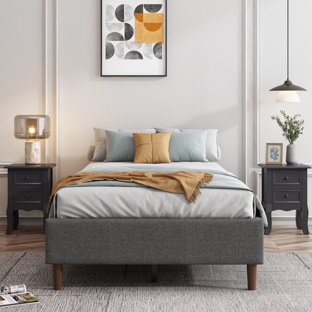 Bed Frame Mattress Foundation (Dark Grey) – Single - Cosy Abode