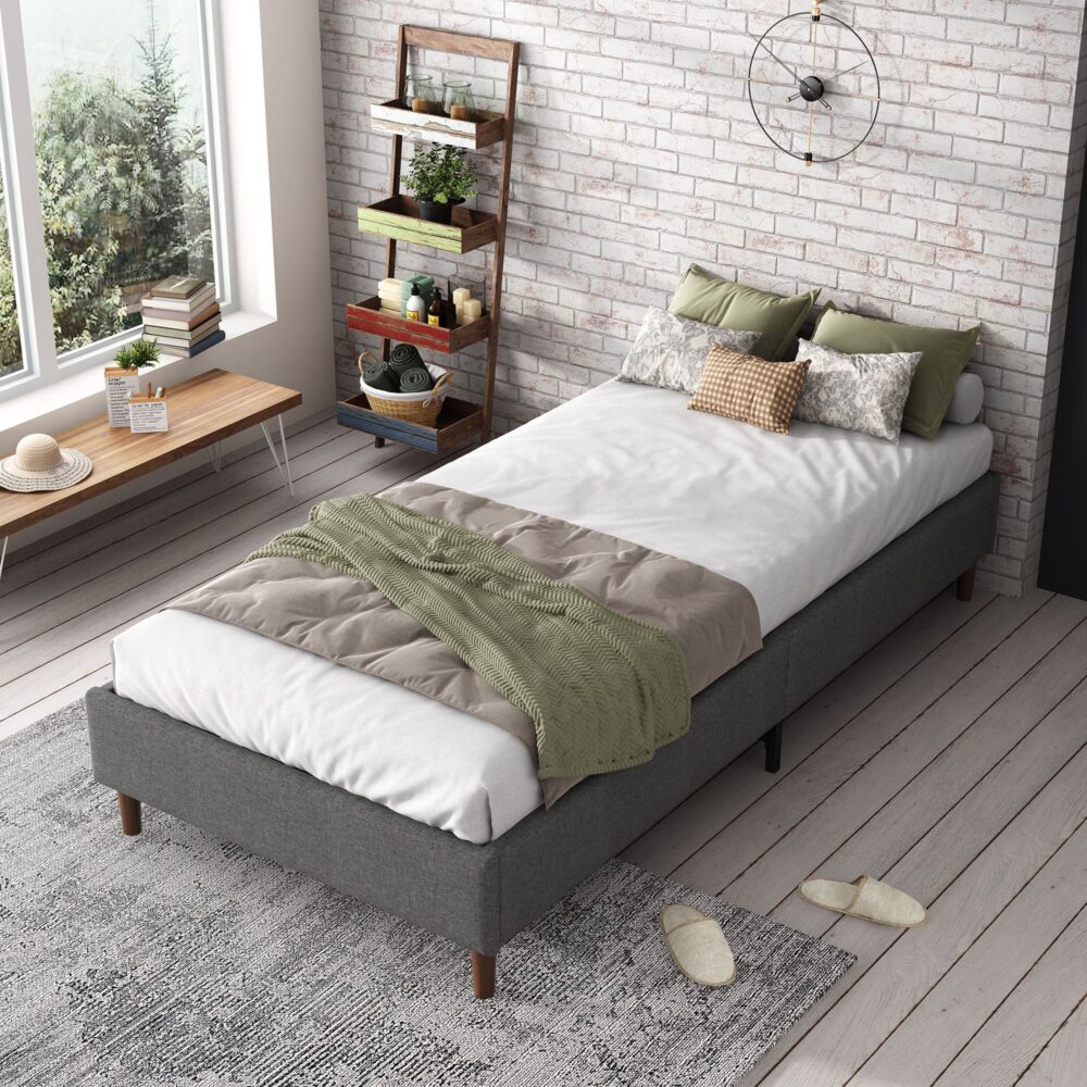 Bed Frame Mattress Foundation (Dark Grey) – Single - Cosy Abode