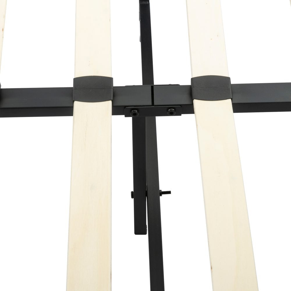 Bedframe with Wooden Slats (Light Grey) – Single - Cosy Abode