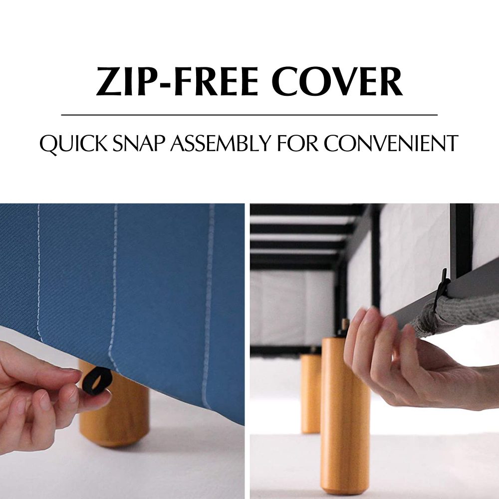 Metal Bed Frame Mattress Foundation Blue – Single - Cosy Abode