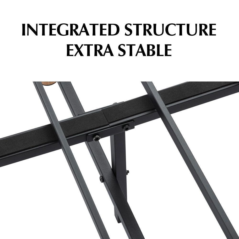 Metal Bedframe Mattress Foundation (Dark Grey) – King - Cosy Abode