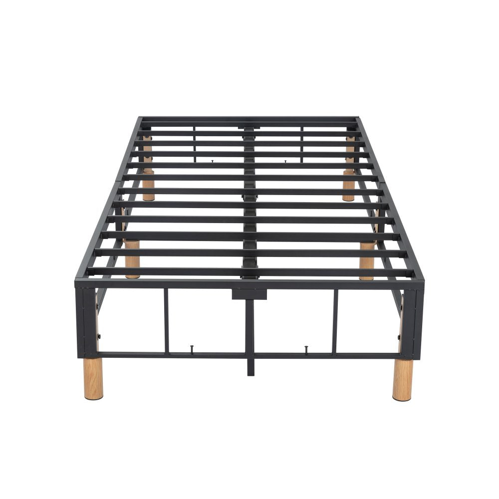 Metal Bedframe Mattress Foundation (Dark Grey) – Queen - Cosy Abode