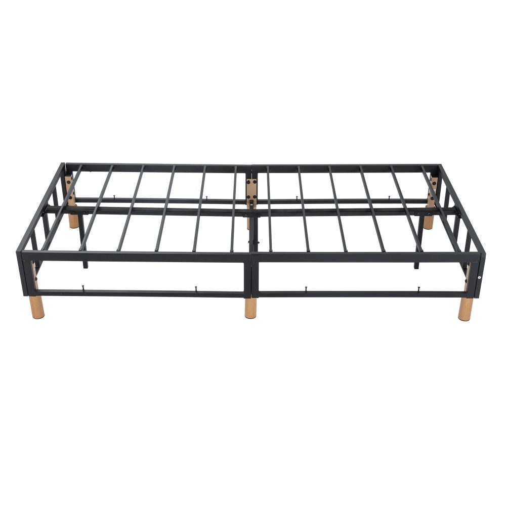 Metal Bedframe Mattress Foundation (Dark Grey) – Queen - Cosy Abode