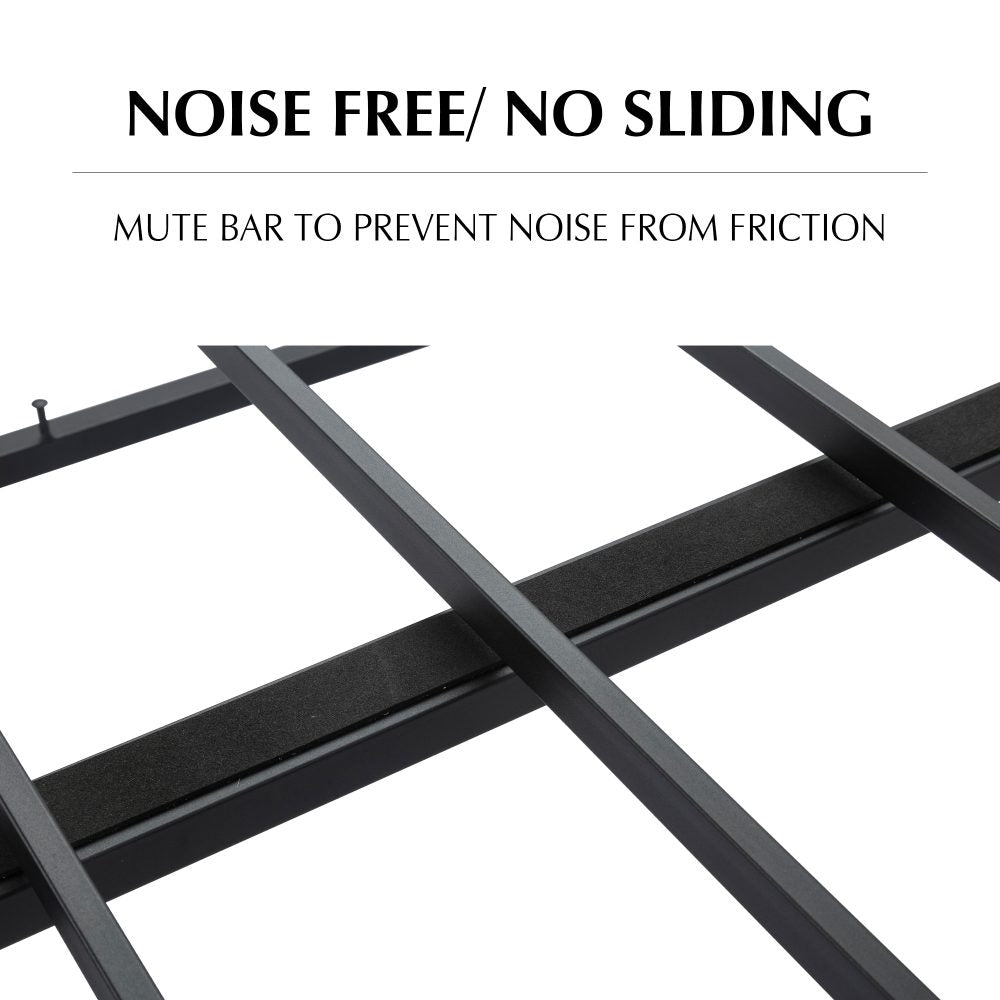 Metal Bedframe Mattress Foundation (Dark Grey) – Queen - Cosy Abode