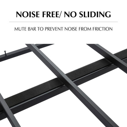 Metal Bedframe Mattress Foundation (Dark Grey) – Queen - Cosy Abode