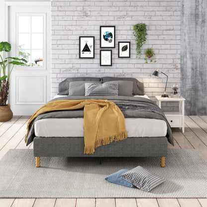 Metal Bedframe Mattress Foundation (Dark Grey) – Queen - Cosy Abode