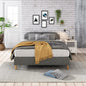 Metal Bedframe Mattress Foundation (Dark Grey) – Queen - Cosy Abode