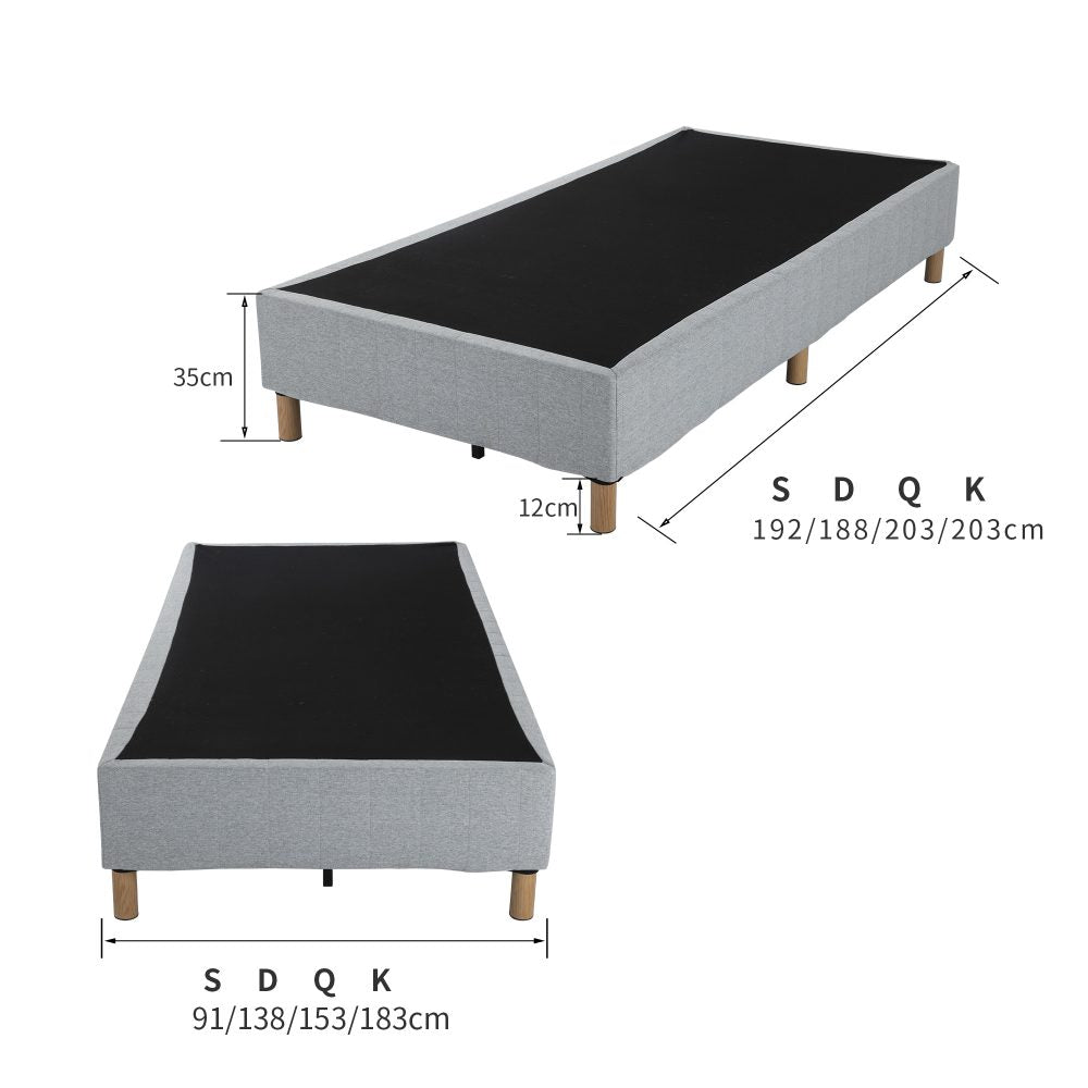 Metal Bedframe Mattress Foundation (Light Grey) – Queen - Cosy Abode