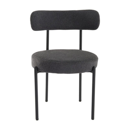 Charcoal Chic Boucle Elsa Dining Chairs - Cosy Abode