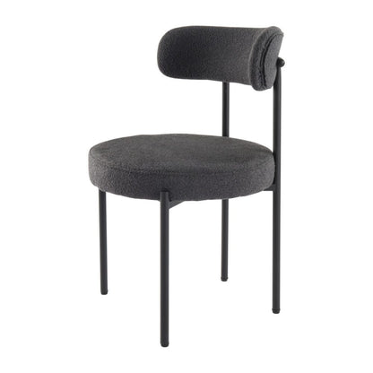 Charcoal Chic Boucle Elsa Dining Chairs - Cosy Abode