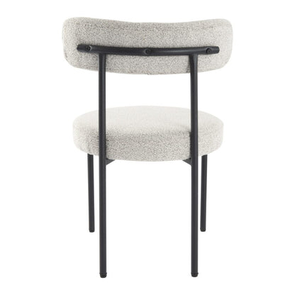 Luxe Boucle Cushioned Elsa Dining Chairs in Arctic White - Cosy Abode