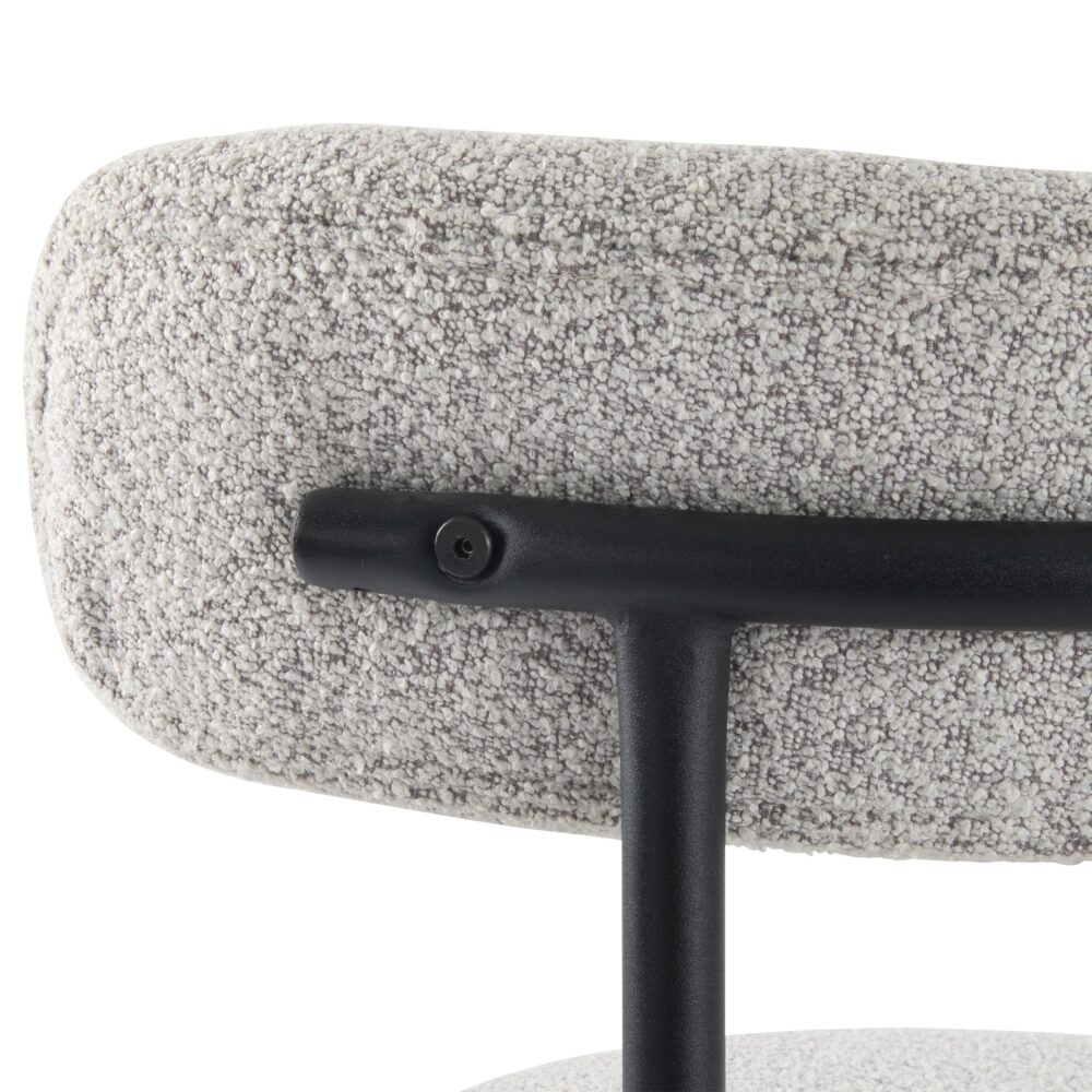 Luxe Boucle Cushioned Elsa Dining Chairs in Arctic White - Cosy Abode