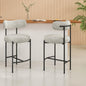 Sleek White Metal Boucle Elsa Bar Stools - Cosy Abode
