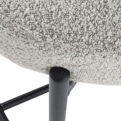 Sleek White Metal Boucle Elsa Bar Stools - Cosy Abode